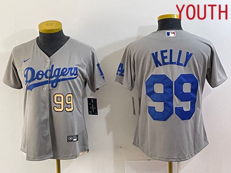 Youth Los Angeles Dodgers 99 Kelly Grey 2024 Nike Game MLB Jersey style 2